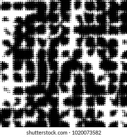 Grunge halftone black and white dots texture background. Spotted vector Abstract Texture
