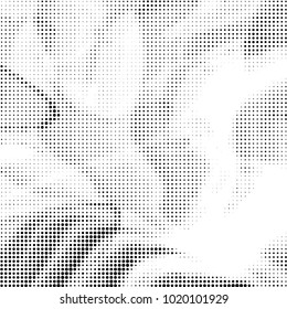 Grunge halftone black and white dots texture background. Spotted vector Abstract Texture
