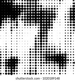 Grunge halftone black and white dots texture background. Spotted vector Abstract Texture
