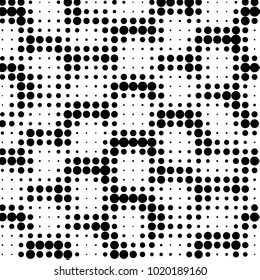 Grunge halftone black and white dots texture background. Spotted vector Abstract Texture
