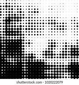 Grunge halftone black and white dots texture background. Spotted vector Abstract Texture
