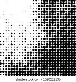 Grunge halftone black and white dots texture background. Spotted vector Abstract Texture

