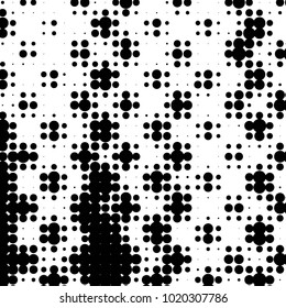 Grunge halftone black and white dots texture background. Spotted vector Abstract Texture
