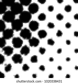 Grunge halftone black and white dots texture background. Spotted vector Abstract Texture
