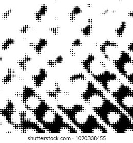Grunge halftone black and white dots texture background. Spotted vector Abstract Texture
