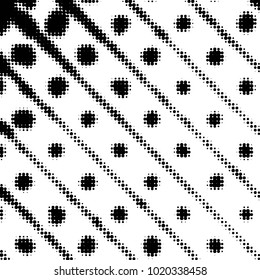 Grunge halftone black and white dots texture background. Spotted vector Abstract Texture
