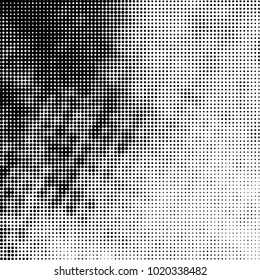 Grunge halftone black and white dots texture background. Spotted vector Abstract Texture
