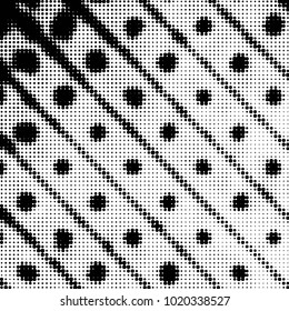 Grunge halftone black and white dots texture background. Spotted vector Abstract Texture
