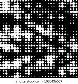 Grunge halftone black and white dots texture background. Spotted vector Abstract Texture

