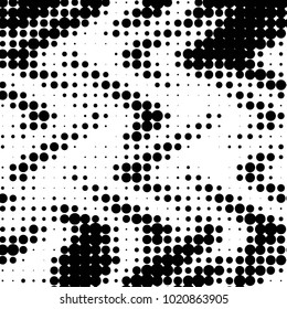 Grunge halftone black and white dots texture background. Spotted vector Abstract Texture
