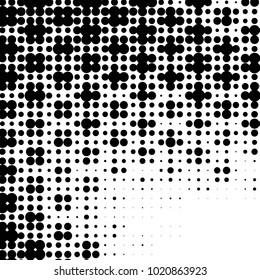 Grunge halftone black and white dots texture background. Spotted vector Abstract Texture
