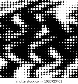 Grunge halftone black and white dots texture background. Spotted vector Abstract Texture
