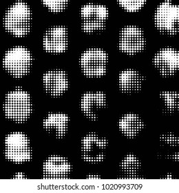 Grunge halftone black and white dots texture background. Spotted vector Abstract Texture
