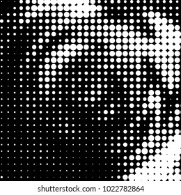 Grunge halftone black and white dots texture background. Spotted vector Abstract Texture
