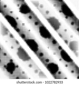 Grunge halftone black and white dots texture background. Spotted vector Abstract Texture
