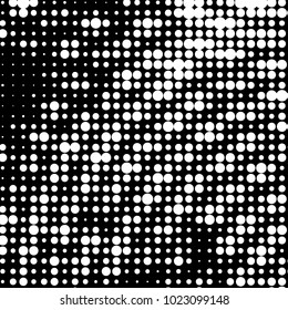Grunge halftone black and white dots texture background. Spotted vector Abstract Texture
