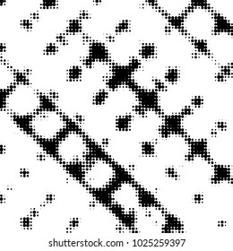 Grunge halftone black and white dots texture background. Spotted vector Abstract Texture
