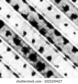 Grunge halftone black and white dots texture background. Spotted vector Abstract Texture
