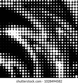 Grunge halftone black and white dots texture background. Spotted vector Abstract Texture
