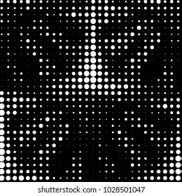 Grunge halftone black and white dots texture background. Spotted vector Abstract Texture

