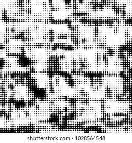 Grunge halftone black and white dots texture background. Spotted vector Abstract Texture
