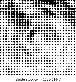 Grunge halftone black and white dots texture background. Spotted vector Abstract Texture

