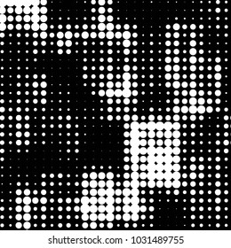 Grunge halftone black and white dots texture background. Spotted vector Abstract Texture
