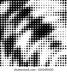 Grunge halftone black and white dots texture background. Spotted vector Abstract Texture
