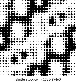 Grunge halftone black and white dots texture background. Spotted vector Abstract Texture
