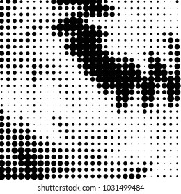 Grunge halftone black and white dots texture background. Spotted vector Abstract Texture
