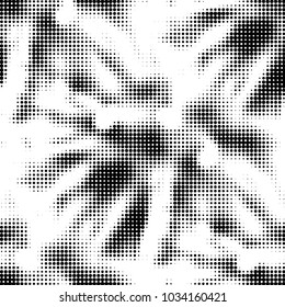 Grunge halftone black and white dots texture background. Spotted vector Abstract Texture
