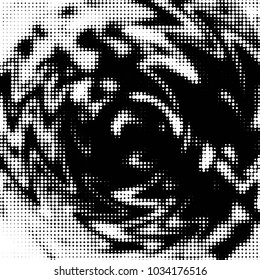 Grunge halftone black and white dots texture background. Spotted vector Abstract Texture
