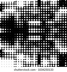Grunge halftone black and white dots texture background. Spotted vector Abstract Texture
