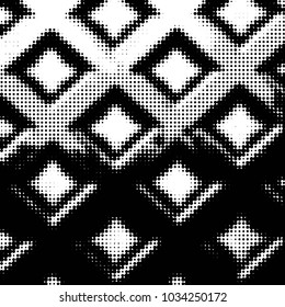 Grunge halftone black and white dots texture background. Spotted vector Abstract Texture
