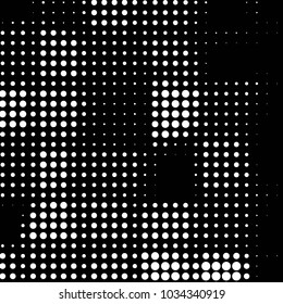 Grunge halftone black and white dots texture background. Spotted vector Abstract Texture
