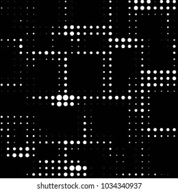 Grunge halftone black and white dots texture background. Spotted vector Abstract Texture
