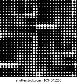 Grunge halftone black and white dots texture background. Spotted vector Abstract Texture
