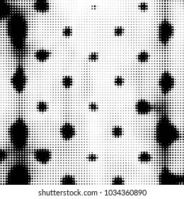Grunge halftone black and white dots texture background. Spotted vector Abstract Texture

