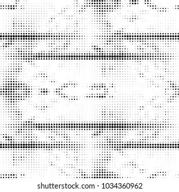 Grunge halftone black and white dots texture background. Spotted vector Abstract Texture
