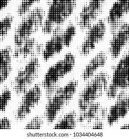 Grunge halftone black and white dots texture background. Spotted vector Abstract Texture
