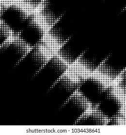 Grunge halftone black and white dots texture background. Spotted vector Abstract Texture
