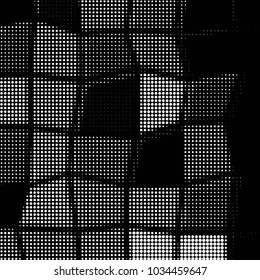 Grunge halftone black and white dots texture background. Spotted vector Abstract Texture
