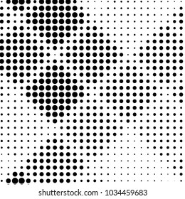 Grunge halftone black and white dots texture background. Spotted vector Abstract Texture
