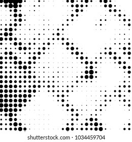 Grunge halftone black and white dots texture background. Spotted vector Abstract Texture
