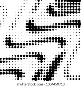 Grunge halftone black and white dots texture background. Spotted vector Abstract Texture
