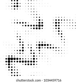 Grunge halftone black and white dots texture background. Spotted vector Abstract Texture
