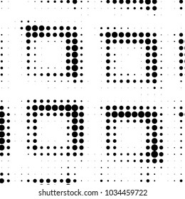 Grunge halftone black and white dots texture background. Spotted vector Abstract Texture
