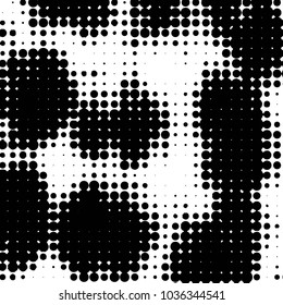 Grunge halftone black and white dots texture background. Spotted vector Abstract Texture
