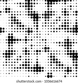 Grunge halftone black and white dots texture background. Spotted vector Abstract Texture
