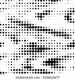 Grunge halftone black and white dots texture background. Spotted vector Abstract Texture
